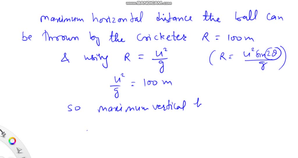 ⏩SOLVEDA cricketer can throw a ball to a maximum horizontal… Numerade