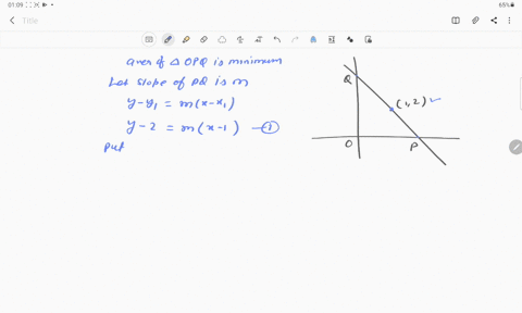 a-line-is-drawn-through-the-point-12-to-meet-the-coordinate-axes-at-points-p-and-q-respectively-such