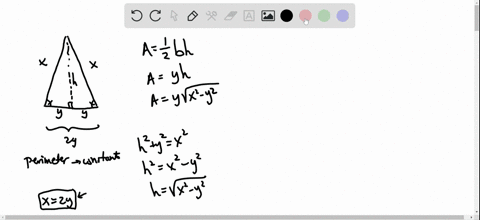 show-that-of-all-the-isosceles-triangles-with-a-given-perimeter-the-one-with-the-greatest-area-is--5