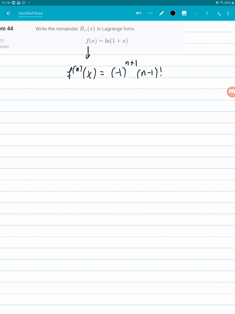 write-the-remainder-r_nx-in-lagrange-form-fxln-1x