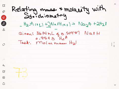 you-have-0954-g-of-an-unknown-acid-mathrmh_2-mathrma-which-reacts-with-naoh-according-to-the-balance