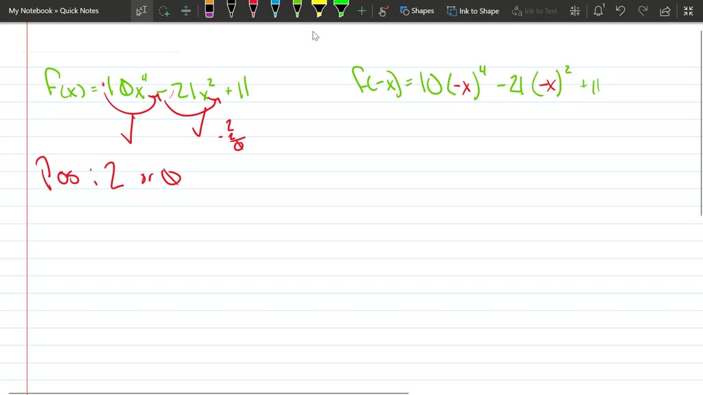 Use Descartes’ Rule to determine the possible number of positive and ...