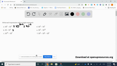 write-each-expression-with-a-single-exponent-a-103-cdot-109-d-103-cdot-103-b-10-cdot-104-e-105-cdot-