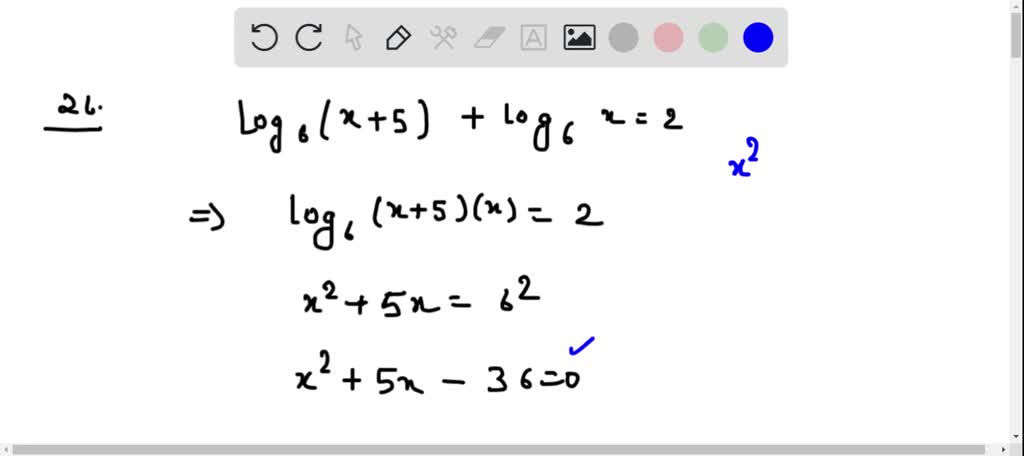 Solve The Equation log 6 x 5 log 6 X 2 SolvedLib