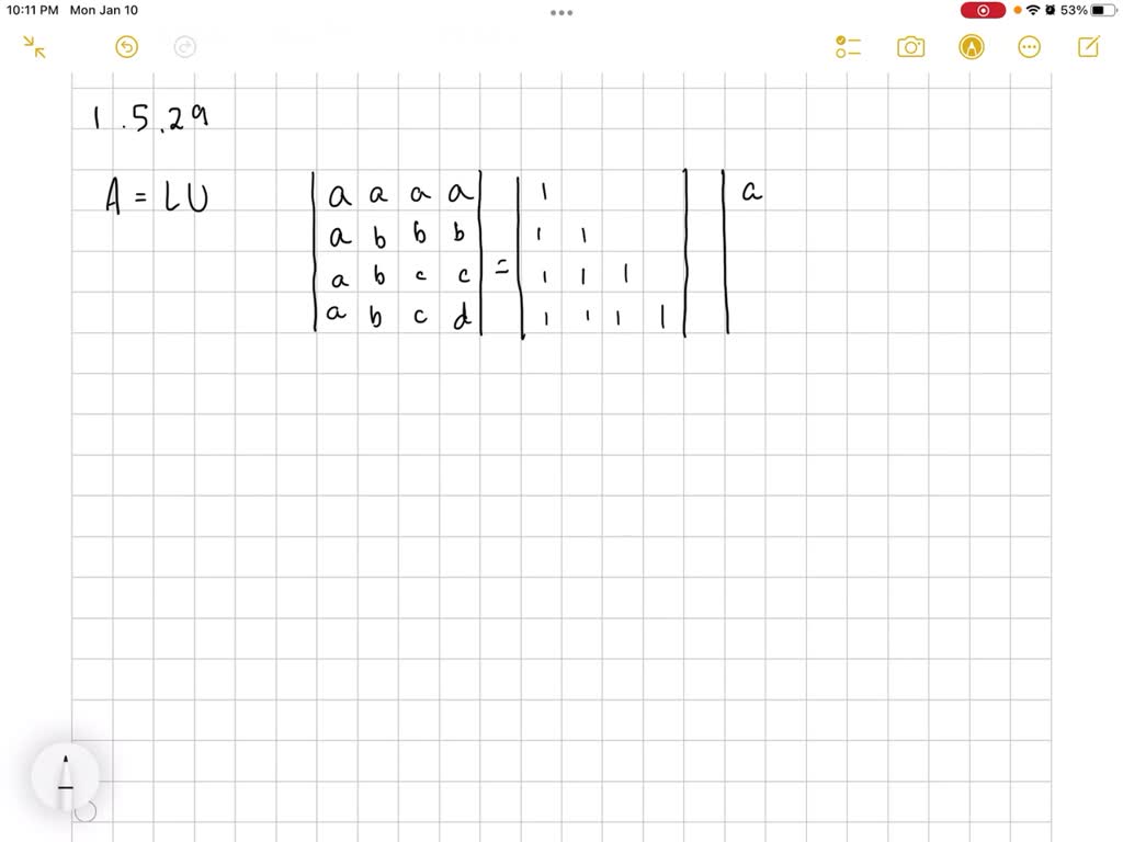 (Recommended) Compute L And U For The Symmetric Matrix A=[ A A A A A B ...