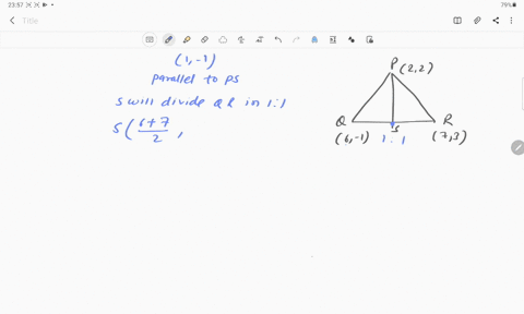 let-p-s-be-the-median-of-the-triangle-with-vertices-p-22-q6-1-and-r73-the-equation-of-the-line-passi
