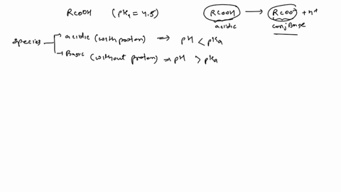 a-indicate-whether-a-carboxylic-acid-rcooh-with-a-p-k_mathrma-value-of-45-will-have-more-charged-m-2