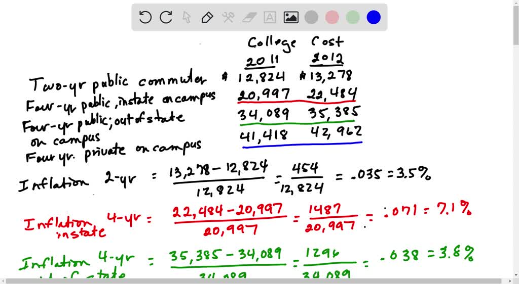 SOLVED:The cost of a college education in the United States is rising ...