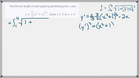 find-the-arc-length-of-each-graph-by-partitioning-the-x-axis-yfrac23leftx21right3-2-text-from-x1-tex