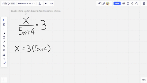 solve-the-rational-equation-be-sure-to-check-for-extraneous-solutions-fracx5-x43-2
