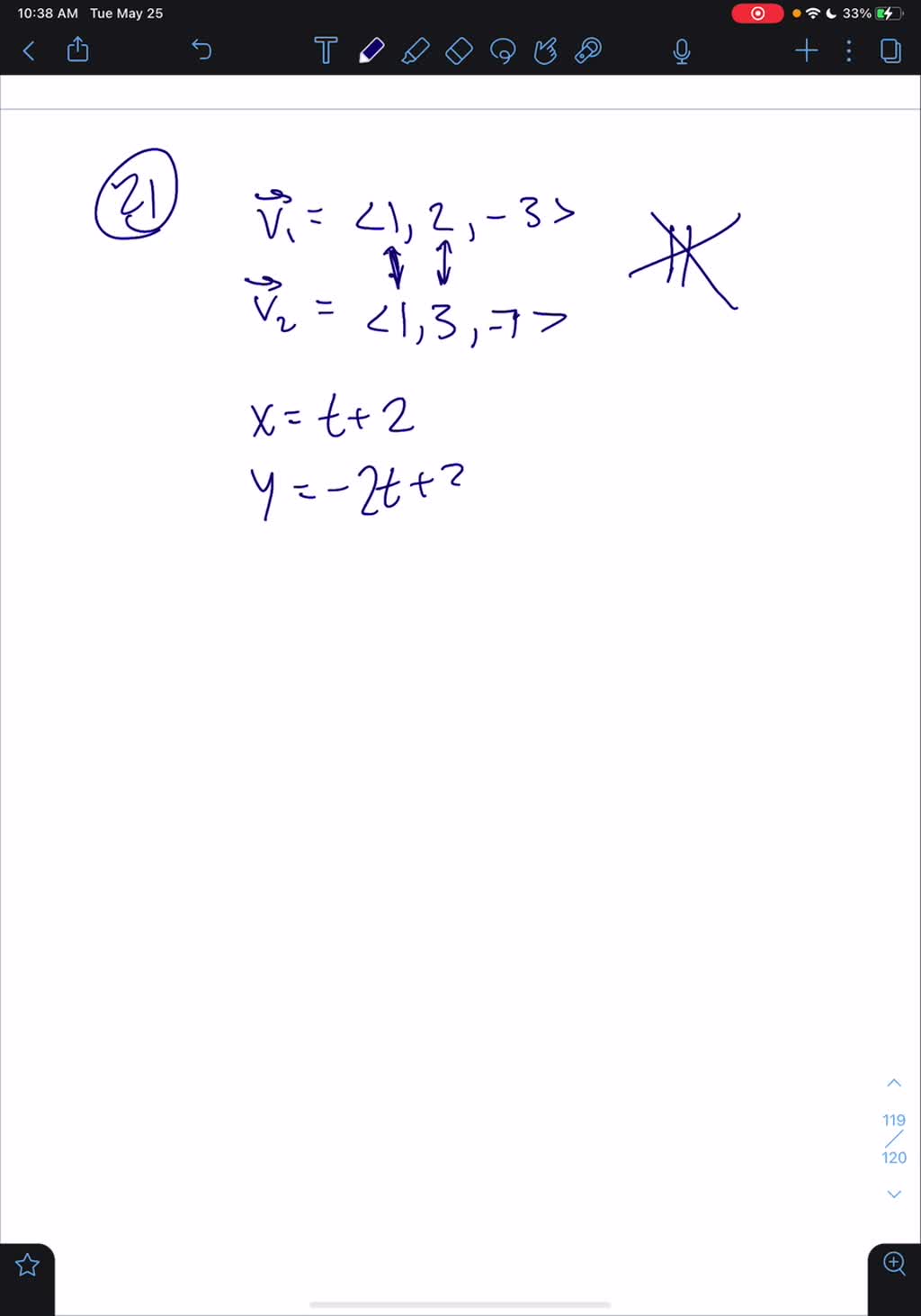 Solved 19 22 Determine Whether The Lines L1 And L2 Are Parallel Skew Or Intersecting If They