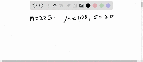 random-samples-of-size-225-are-drawn-from-a-population-with-mean-100-and-standard-deviation-20-find-
