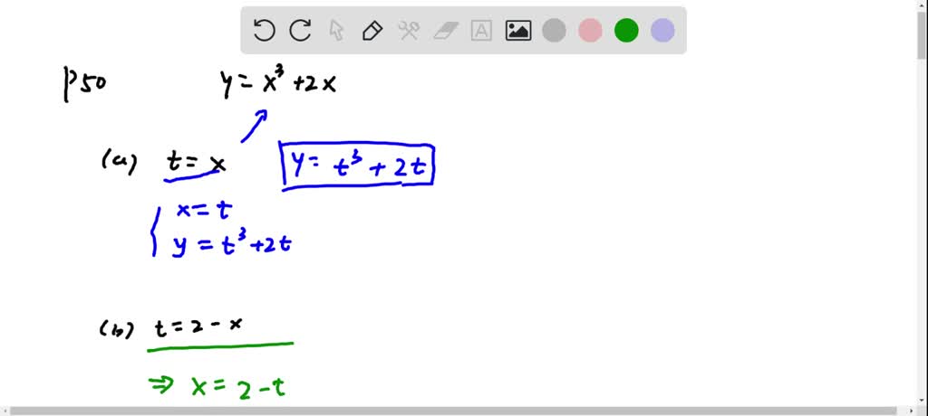 SOLVED:Find a set of parametric equations to represent the graph of the ...