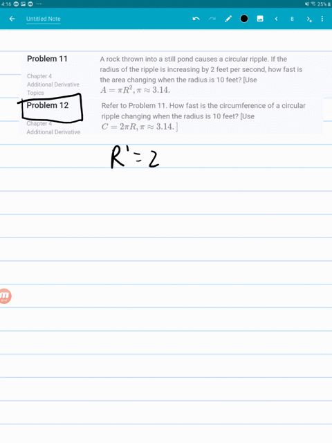 refer-to-problem-11-how-fast-is-the-circumference-of-a-circular-ripple-changing-when-the-radius-is-1