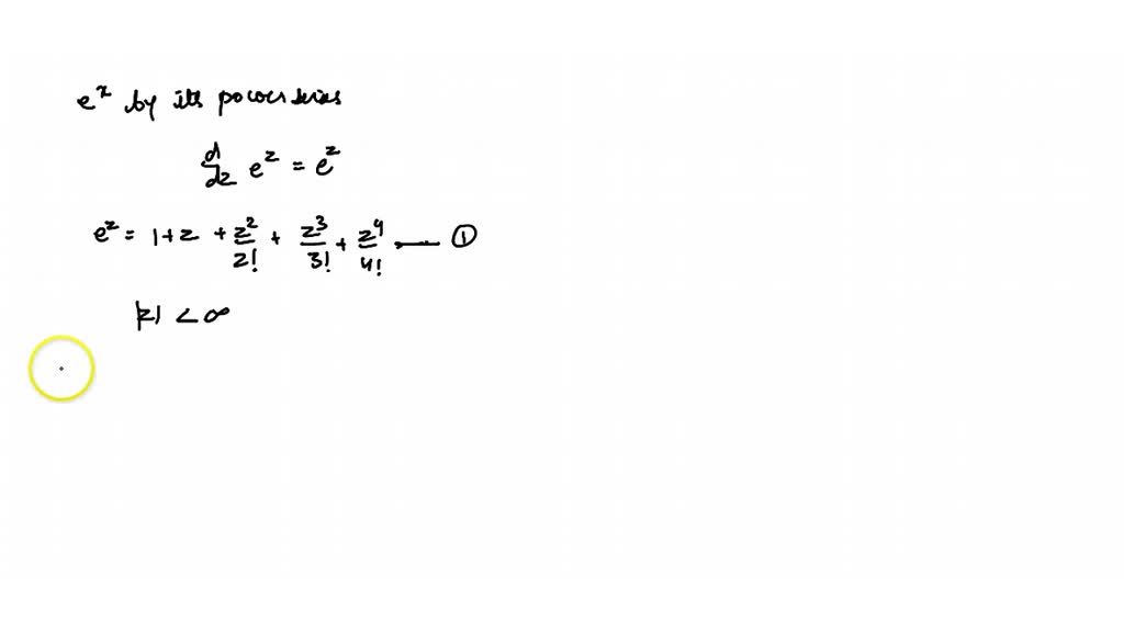 SOLVEDUsing the definition of e^z by its power series [(8.1) of Chapter 2], and the theorem