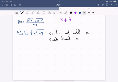 find-all-numbers-at-which-f-is-continuous-fxfracsqrtx2-9-sqrt25-x2x-4