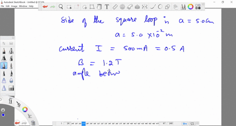 a-square-current-loop-50-mathrmcm-on-each-side-carries-a-500-mathrmma-current-the-loop-is-in-a-12-ma