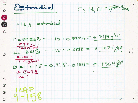 the-hormone-estradiol-contains-carbon-hydrogen-and-oxygen-and-has-a-molar-mass-of-approximately-27-2