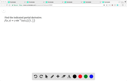 find-the-indicated-partial-derivative-fx-y-y-sin-1xy-f_ybigl1-frac12bigr