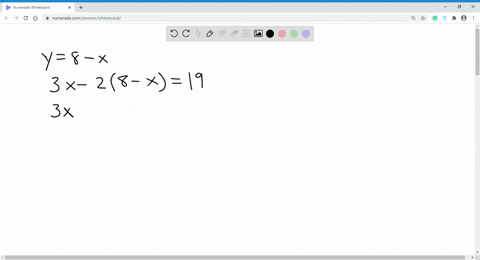 solve-each-system-by-the-substitution-method-check-each-solution-beginarrayl-3-x-2-y19-xy8-endarray