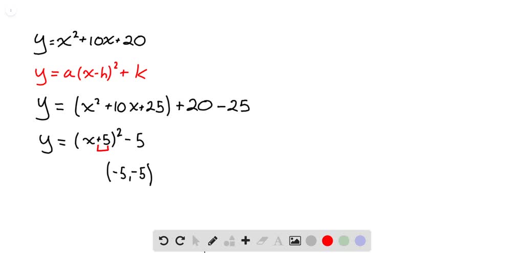 Solved Sketch The Graph Of The Parabola Find The Coordinates Of The Vertex Y Aˆ X 2 4x 10 Use The Graphing Tool On The Right To Graph The Parabola Click To Enlarge