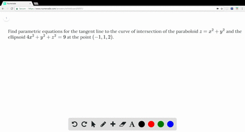 Solved Find Parametric Equations For The Tangent