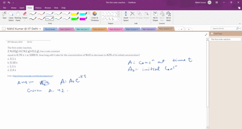 the-first-order-reaction-2-mathrmn_2-mathrmomathrmg-rightarrow-2-mathrmn_2mathrmgmathrmo_2mathrmg--2
