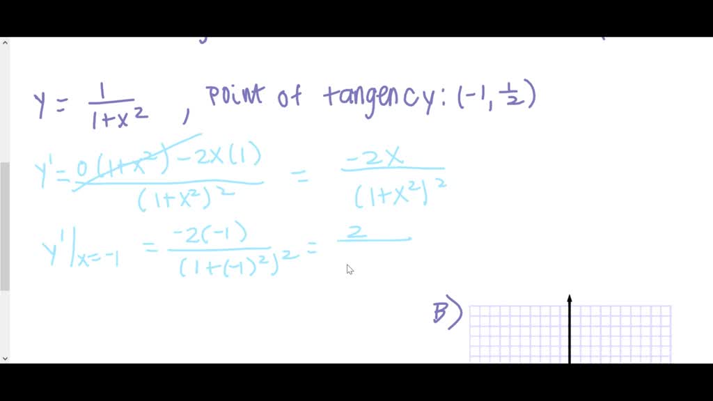 Solved A The Curve Y 1 1 X 2 Is Called A Witch Of Maria Agnesi Find An Equation Of The