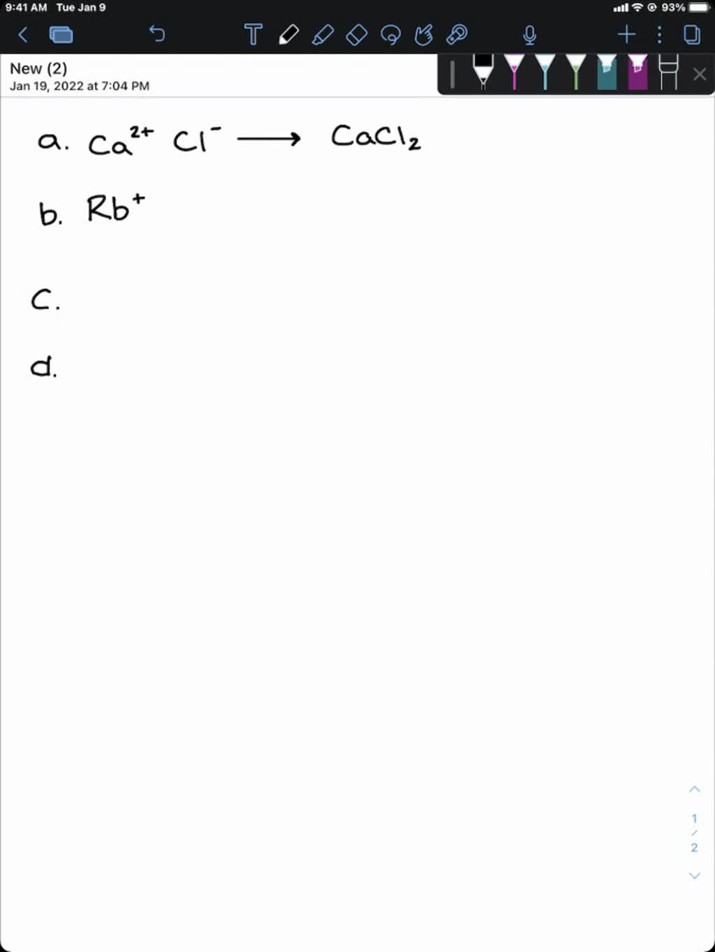 Write the empirical formula for the ionic compound made from each of