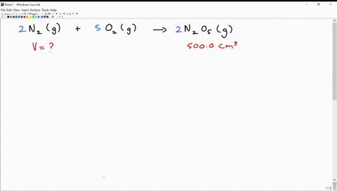 what-volume-of-nitrogen-gas-reacts-to-yield-5000-mathrmcm3-of-dinitrogen-pentaoxide-the-volume-of--2