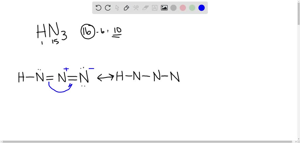 Solved Draw Three Resonance Structures For Hydrazoic Acid Hn3 The Atomic Arrangement Is Hnnn