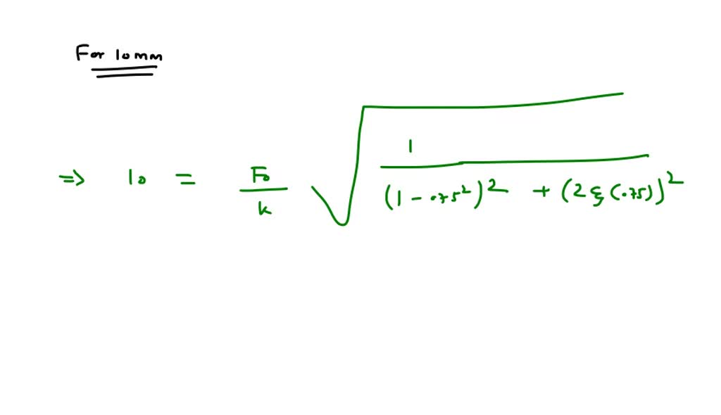 SOLVED A springmassdamper system is subjected to a harmonic force