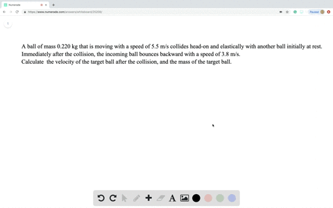 ii-a-ball-of-mass-0220-kg-that-is-moving-with-a-speed-of-55-ms-collides-head-on-and-elastically-with