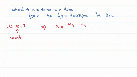 a-wheel-of-40-mathrmcm-radius-rotates-on-a-stationary-central-axle-it-is-uniformly-sped-up-from-rest