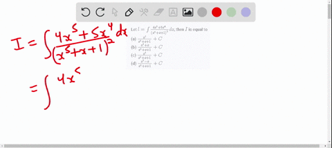 let-lint-frac4-x55-x4leftx5x1right2-d-x-then-i-is-equal-to-a-fracx3x5x1c-b-fracx5xx5x1c-c-fracx5x5x1