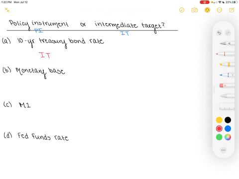 classify-each-of-the-following-as-either-a-policy-instrument-or-an-intermediate-target-and-explain-y