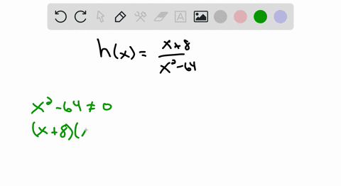 find-the-domain-of-each-rational-function-hxfracx8x2-64