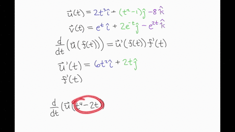 let-mathbfut2-t3-mathbfileftt2-1right-mathbfj-8-mathbfk-text-and-mathbfvtet-mathbfi2-e-t-mathbfj-e-3