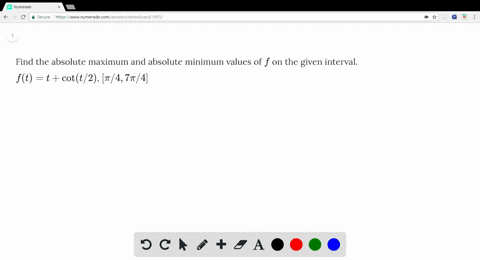 find-the-absolute-maximum-and-absolute-minimum-values-of-f-on-the-given-interval-ft-t-cot-t2-pi-4-7p