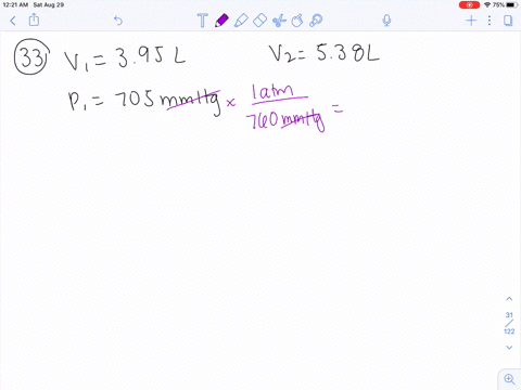 a-sample-of-gas-has-an-initial-volume-of-395-l-at-a-pressure-of-705-mathrmmm-hg-if-the-volume-of-the