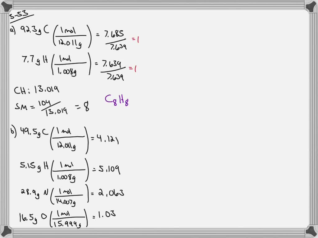 SOLVEDDetermine the empirical and molecular formulas of each of the