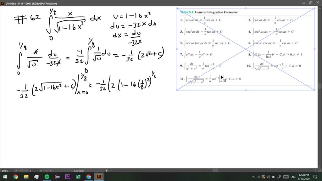 SOLVED:Definite Integrals Use A Change Of Variables Or Table 5.6 To ...