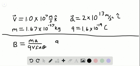 a-proton-moves-perpendicular-to-a-uniform-magnetic-field-overrightarrowmathbfb-at-a-speed-of-100-tim