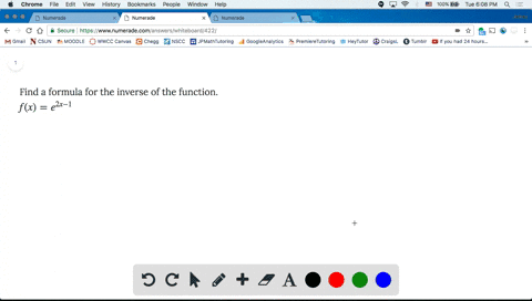 find-a-formula-for-the-inverse-of-the-function-fx-e2x-1