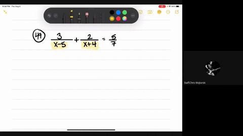 determine-the-restrictions-on-x-frac3x-5frac2x4frac57
