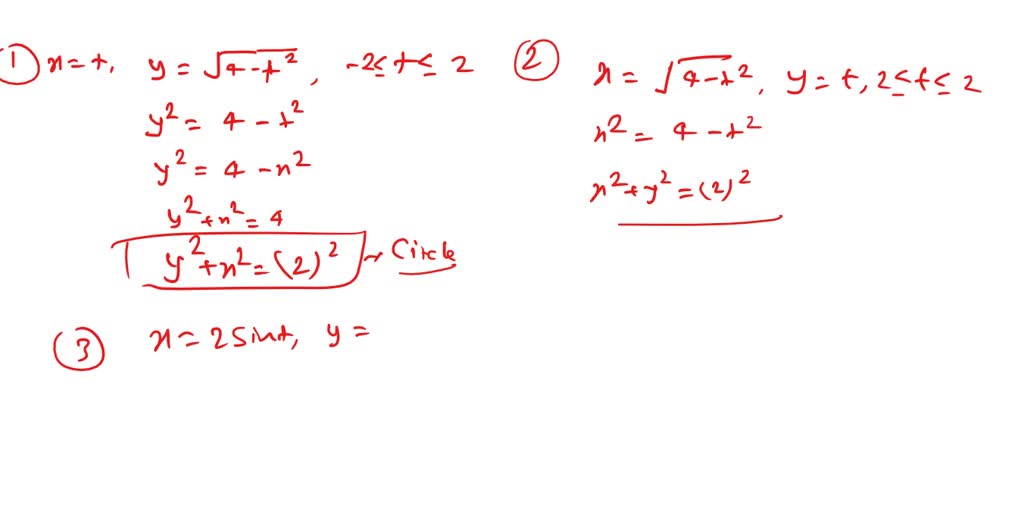 SOLVED:The parametric equations of four plane curves are given. Graph ...