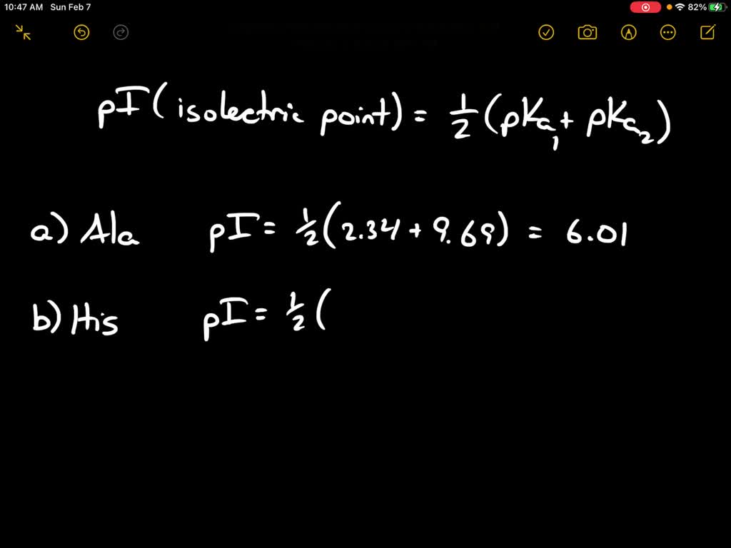 SOLVED:Calculate The PI Of (a) Ala, (b) His, And (c) Glu.