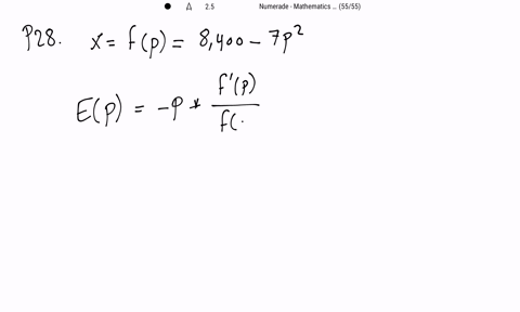 in-problems-25-30-use-the-price-demand-equation-to-find-mathrmemathrmp-the-elasticity-of-demand-xfp8