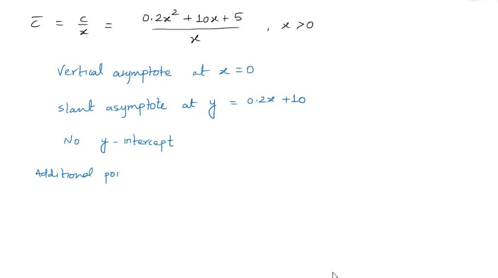 Solved Find The Number Of Units X That Produces The Minimum Average Cost Per Unit C In The Given Equation C 0 08x3 58x2 1470