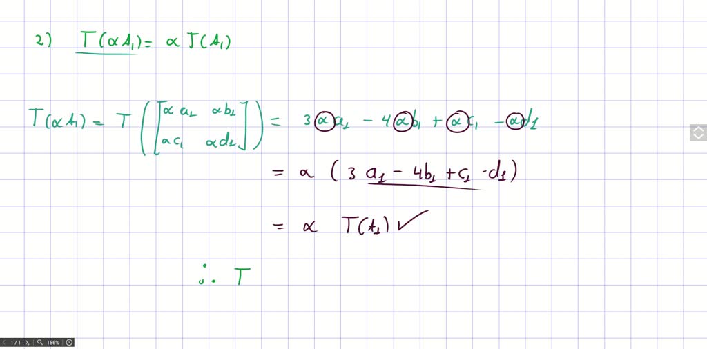 SOLVED:Determine Whether The Function Is Linear Transformation T(A) = A ...